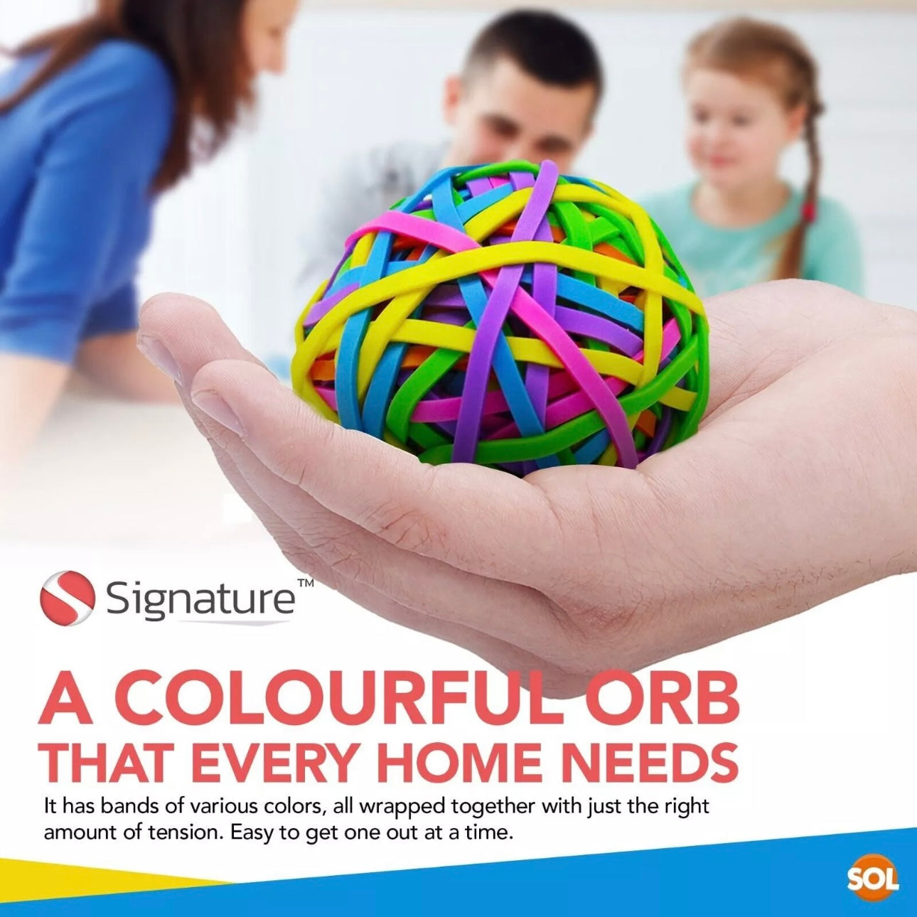 3-6pk Rubber Band Balls | Assorted Colours Elastic Bands Ball 120g Office School