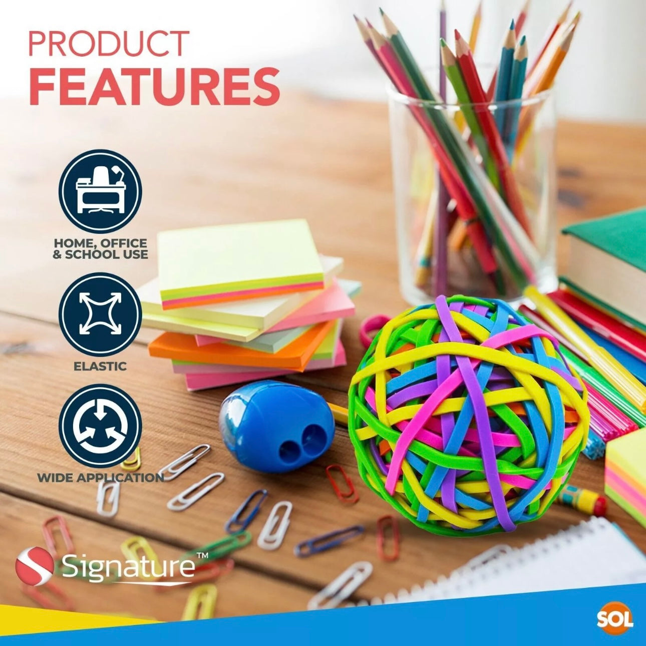 3-6pk Rubber Band Balls | Assorted Colours Elastic Bands Ball 120g Office School