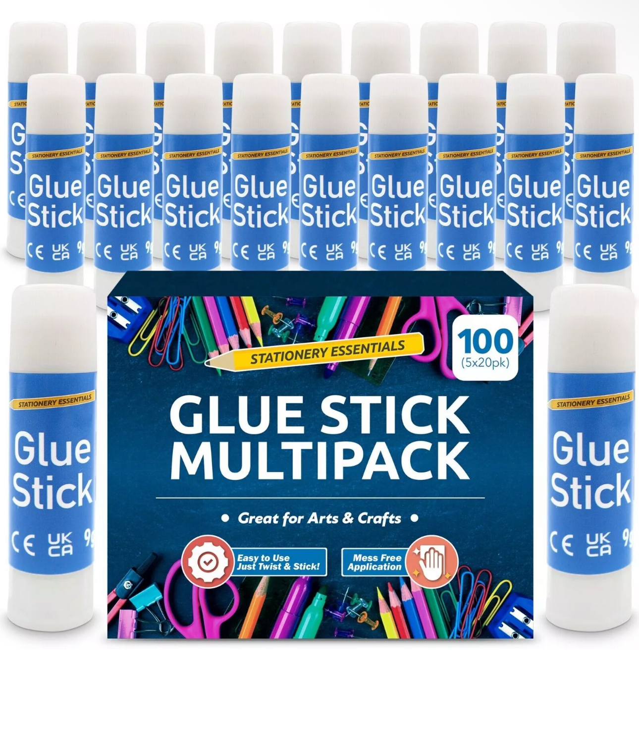 100PK Kids Glue Sticks School 9g Washable Non Toxic Home Office Arts Craft Bulk